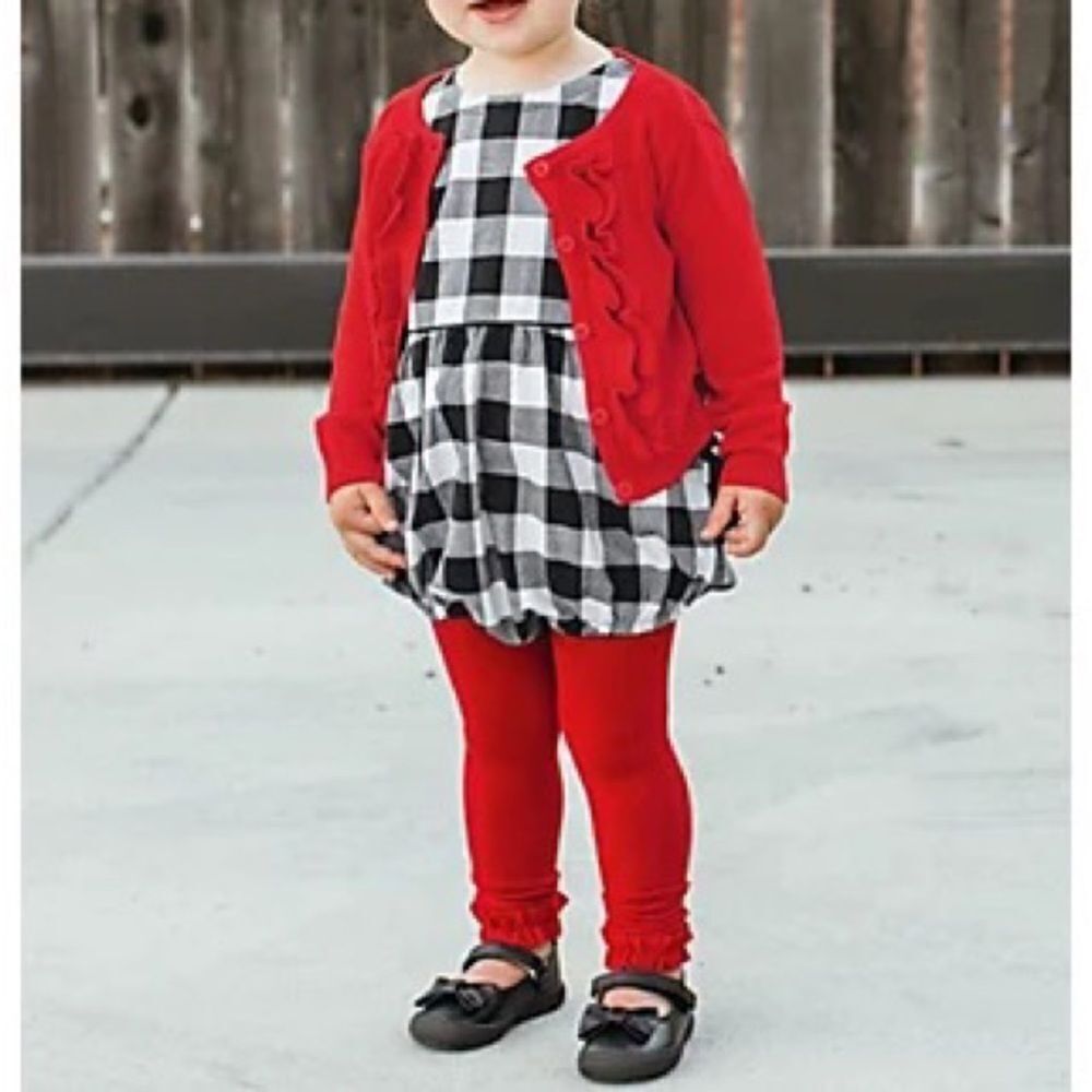 RuffleButts
Classic Red Footless Ruffled Tights‎